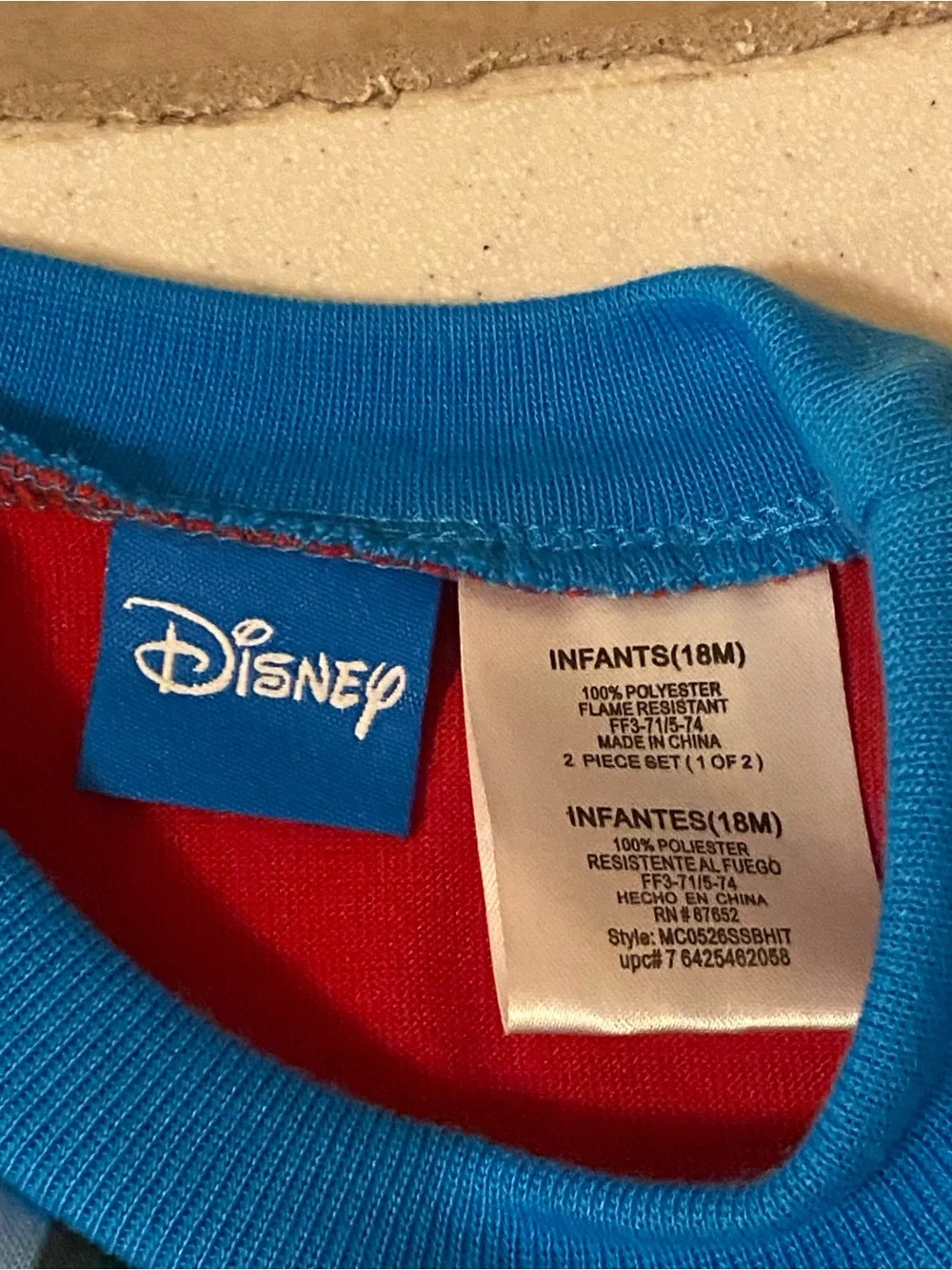 Disney Mickey Mouse Red and Blue Short Pajama Set
